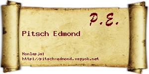 Pitsch Edmond névjegykártya